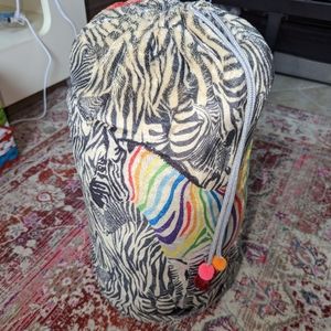 JOHNNY WAS zebra cosy blanket with carrying bag